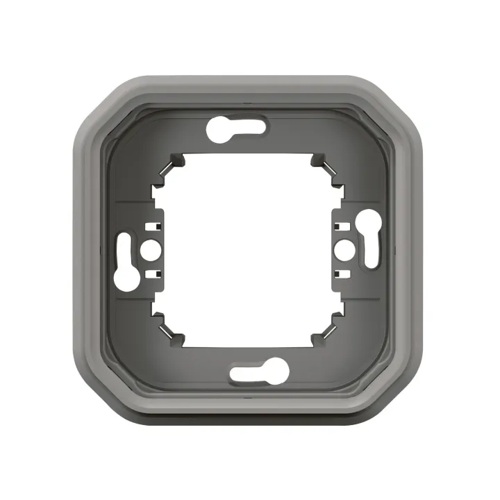 Support Plaque Encastré 1 Poste Plexo Gris