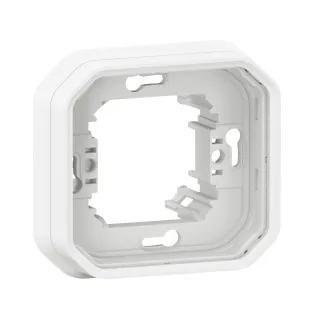 Support Plaque Encastré 1 Poste Plexo Blanc