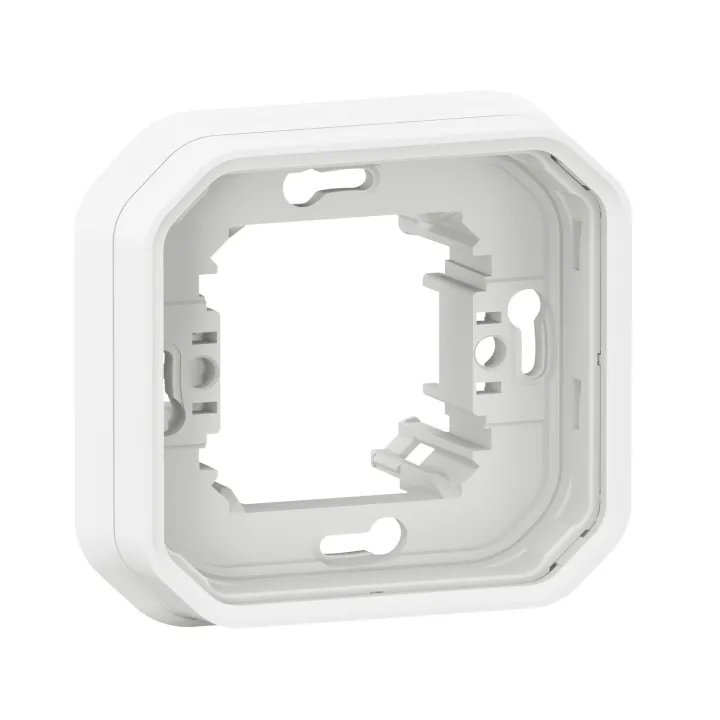 Support Plaque Encastré 1 Poste Plexo Blanc