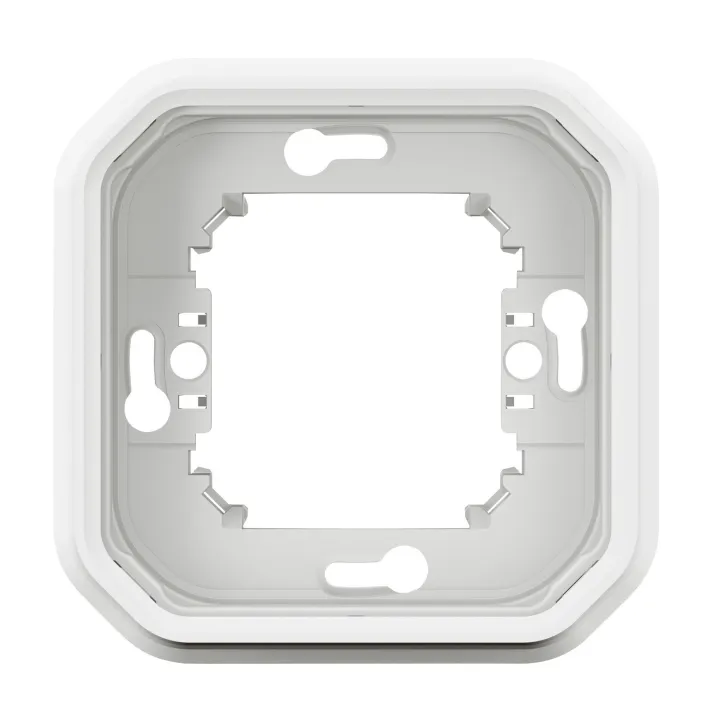 Support Plaque Encastré 1 Poste Plexo Blanc
