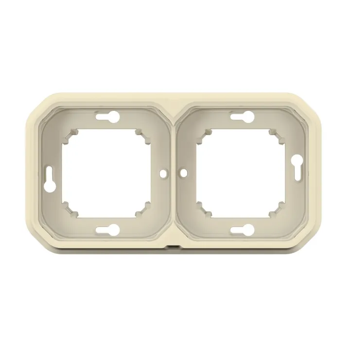 Support Plaque Encastré 2 Postes Montage Horizontal/Vertical Plexo Sable