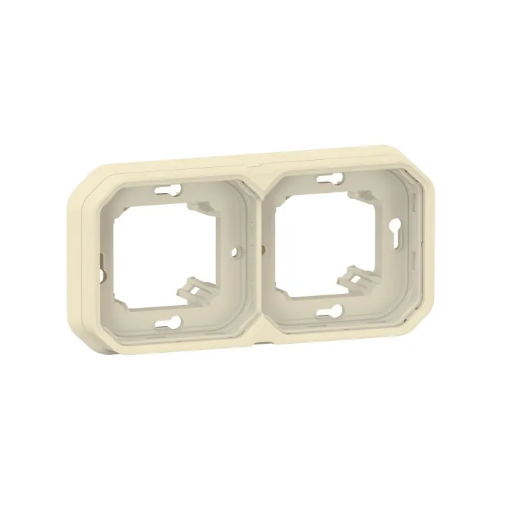 Support Plaque Encastré 2 Postes Montage Horizontal/Vertical Plexo Sable