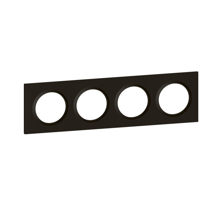 Plaque Carrée Dooxie 4 Postes Finition Noir Velours