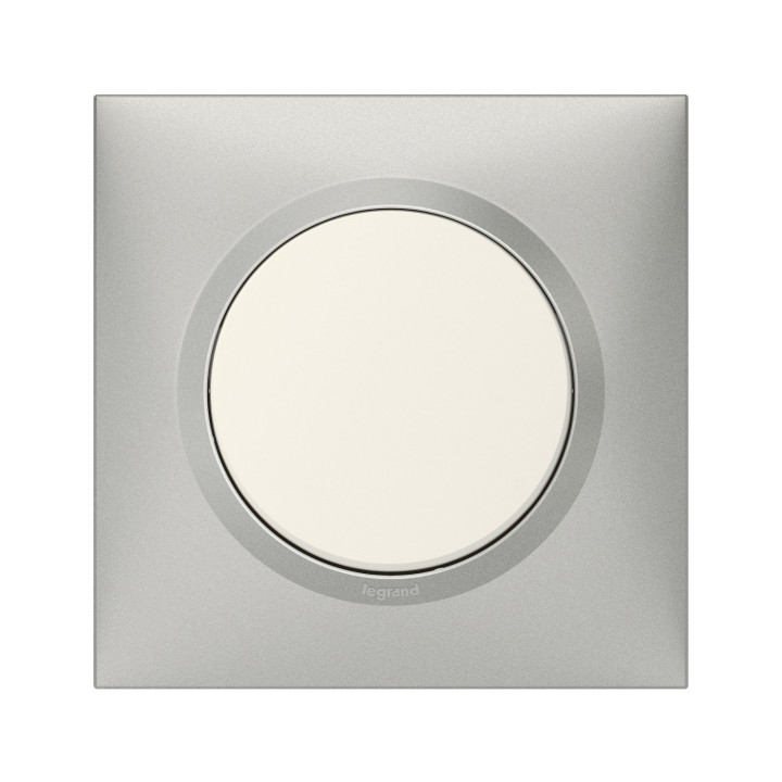 Plaque Carrée Dooxie 1 Poste Finition Effet Aluminium