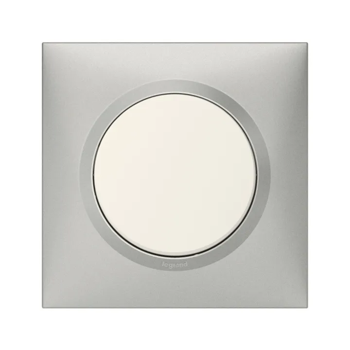 Plaque Carrée Dooxie 1 Poste Finition Effet Aluminium