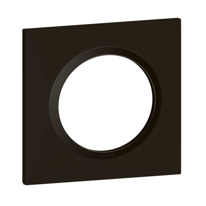 Plaque carrée dooxie 1 poste finition noir velours