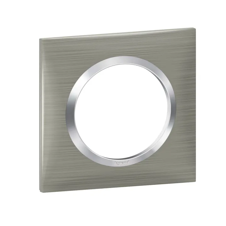 Plaque Carrée Dooxie 1 Poste Finition Effet Inox Brossé