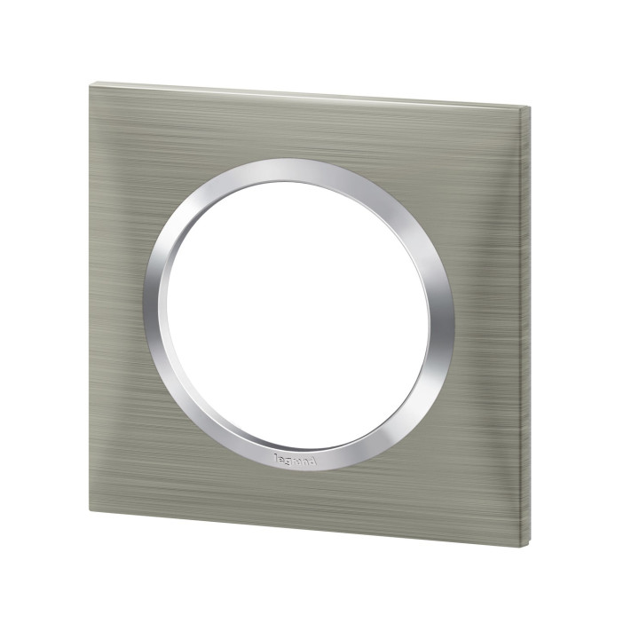 Plaque Carrée Dooxie 1 Poste Finition Effet Inox Brossé