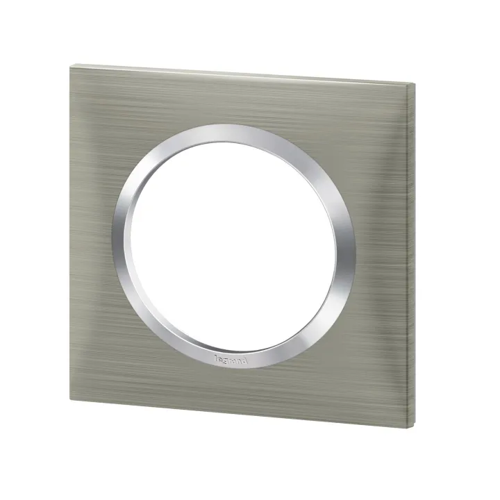 Plaque Carrée Dooxie 1 Poste Finition Effet Inox Brossé
