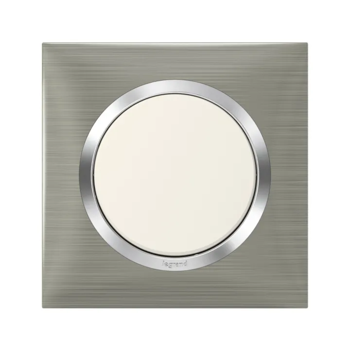 Plaque Carrée Dooxie 1 Poste Finition Effet Inox Brossé