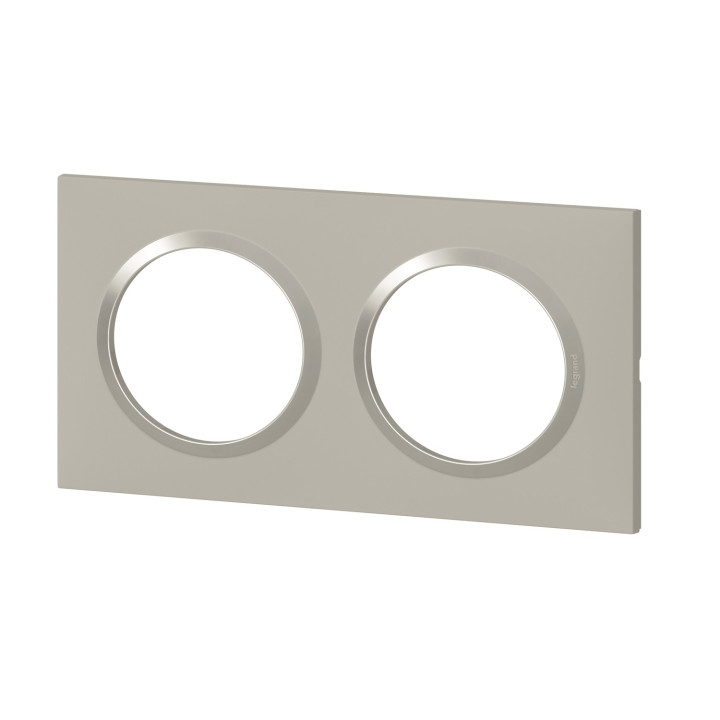 Plaque carrée dooxie 2 postes finition plume