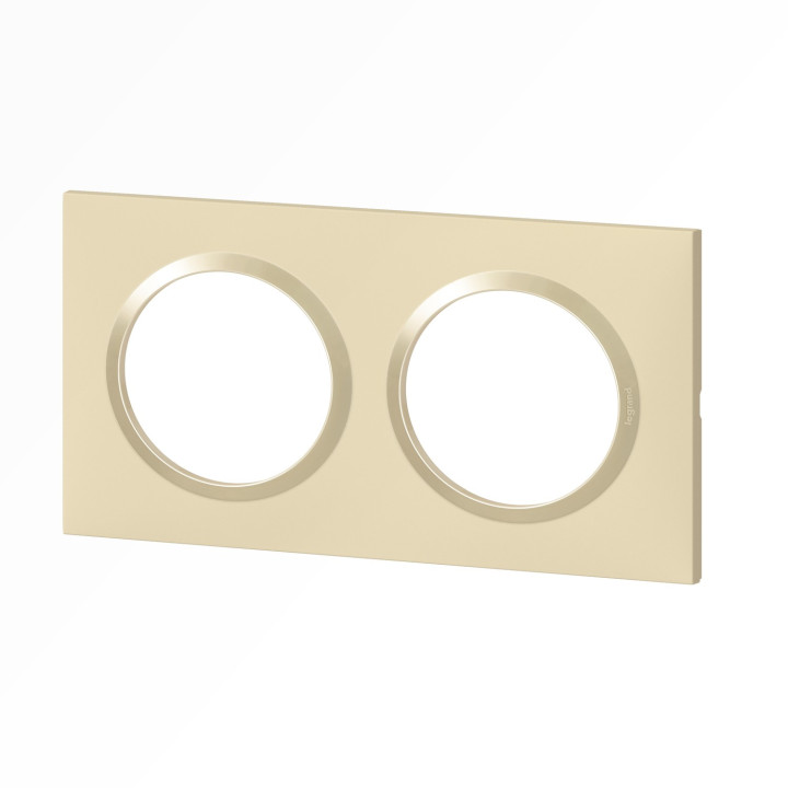 Plaque carrée dooxie 2 postes finition dune