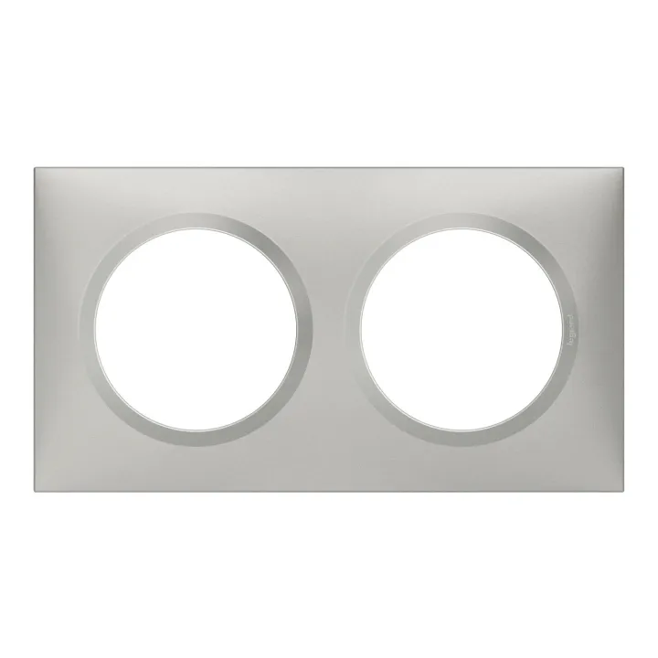 Plaque Carrée Dooxie 2 Postes Finition Effet Aluminium