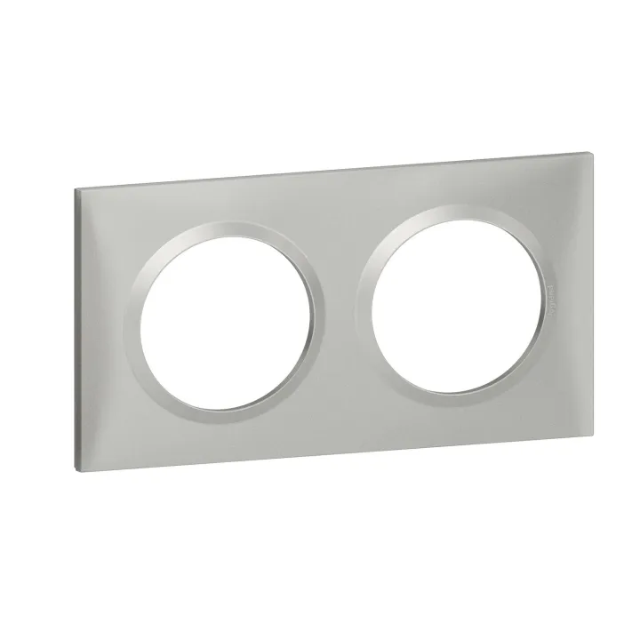 Plaque Carrée Dooxie 2 Postes Finition Effet Aluminium