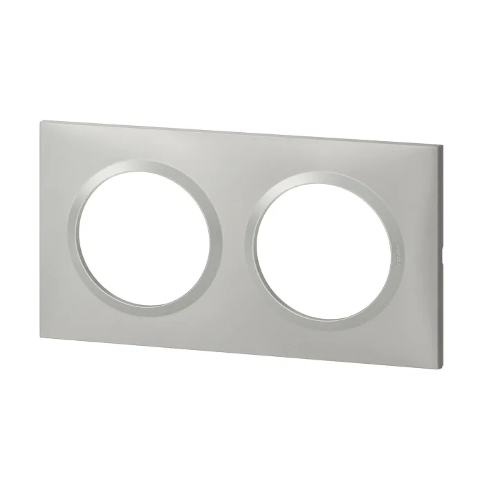 Plaque Carrée Dooxie 2 Postes Finition Effet Aluminium