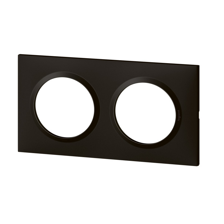 Plaque Carrée Dooxie 2 Postes Finition Noir Velours