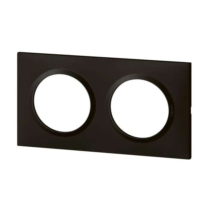 Plaque Carrée Dooxie 2 Postes Finition Noir Velours
