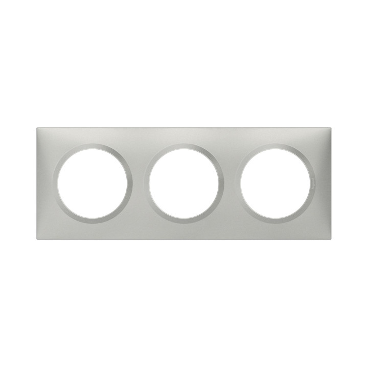 Plaque Carrée Dooxie 3 Postes Finition Effet Aluminium