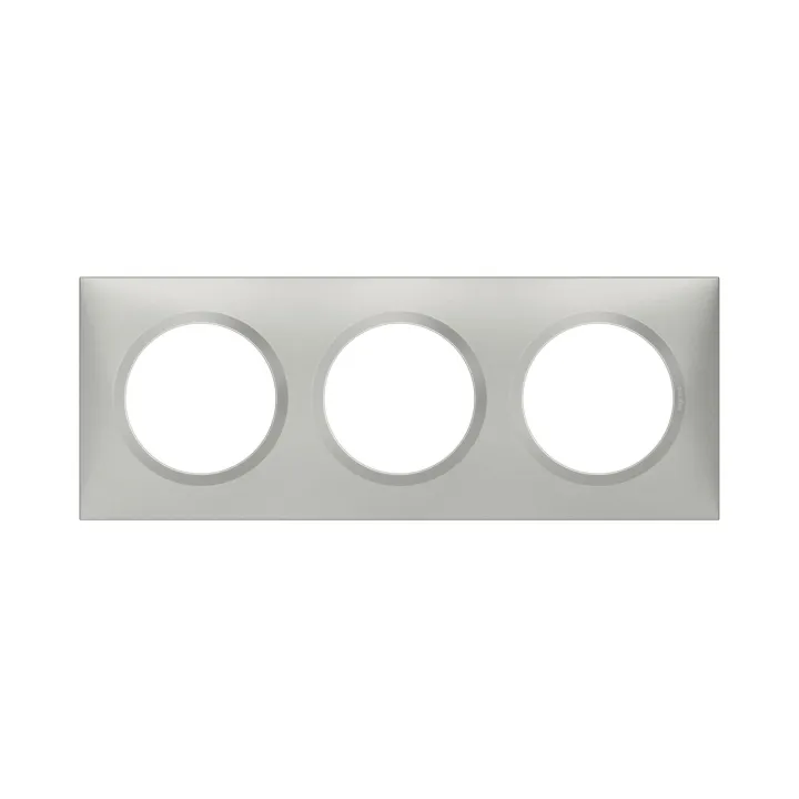 Plaque Carrée Dooxie 3 Postes Finition Effet Aluminium