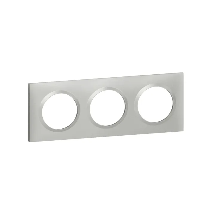 Plaque Carrée Dooxie 3 Postes Finition Effet Aluminium