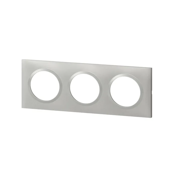 Plaque Carrée Dooxie 3 Postes Finition Effet Aluminium