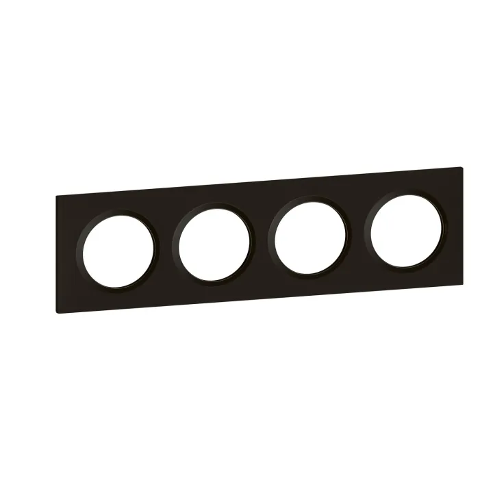 Plaque Carrée Dooxie 4 Postes Finition Noir