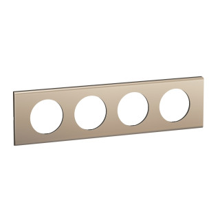 Plaque de finition Céliane 4 postes - Nickel Satiné