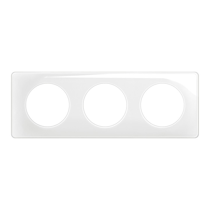 Plaque Céliane 3 postes - Blanc Emaillé emballage GD