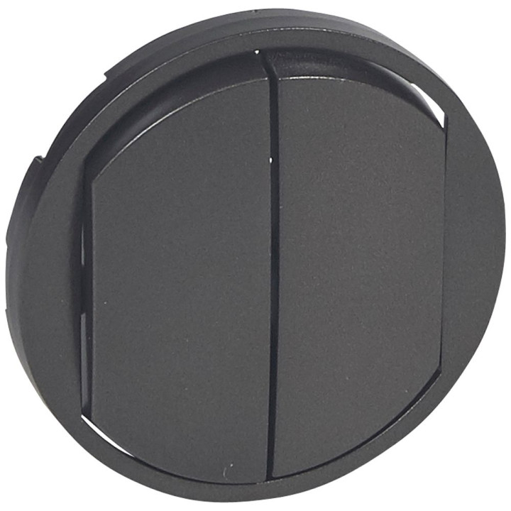 Enjoliveur Large Céliane Double Interrupteur, Va-Et-Vient Ou Poussoir - Graphite