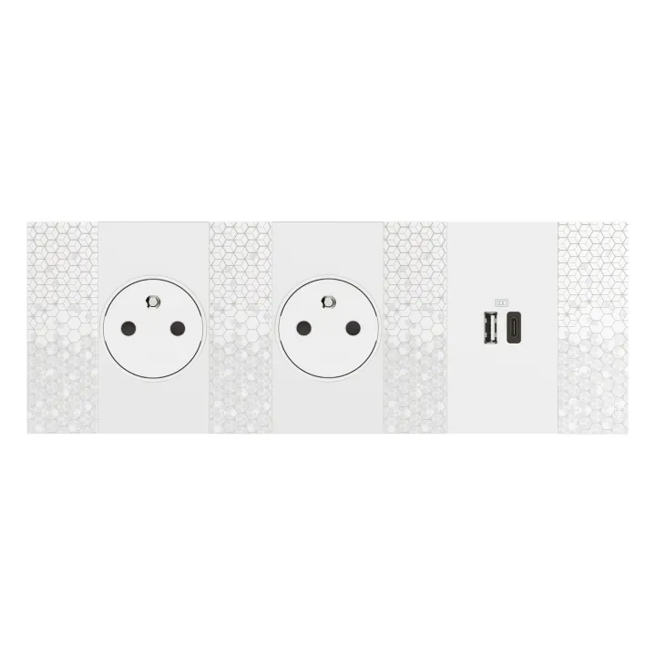 Enjoliveur Living Now Pour Prise Usb 2 Modules - Blanc