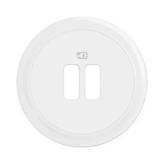 Enjoliveur prise chargeur simple ou double USB Céliane - Blanc