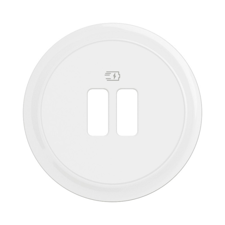 Enjoliveur Prise Chargeur Simple Ou Double Usb Céliane - Blanc
