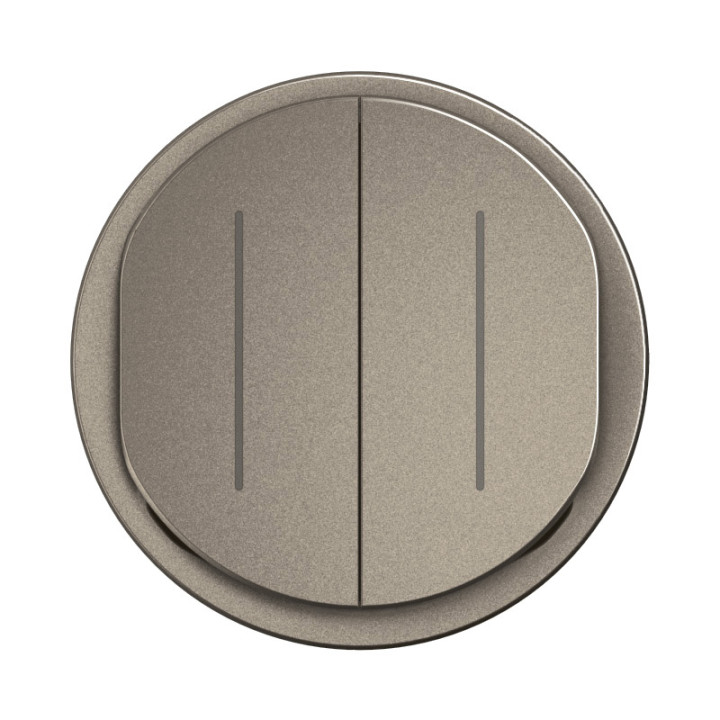 Enjoliveur Interrupteur Va-Et-Vient Double Témoin Céliane - Titanium