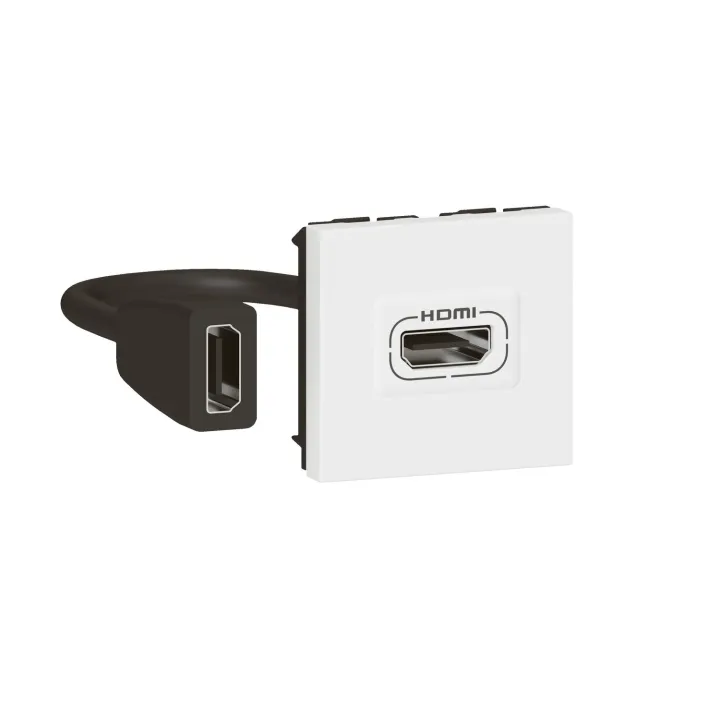 Prise Hdmi Type-A Version 2.0 Préconnectorisée Mosaic 2 Modules - Blanc