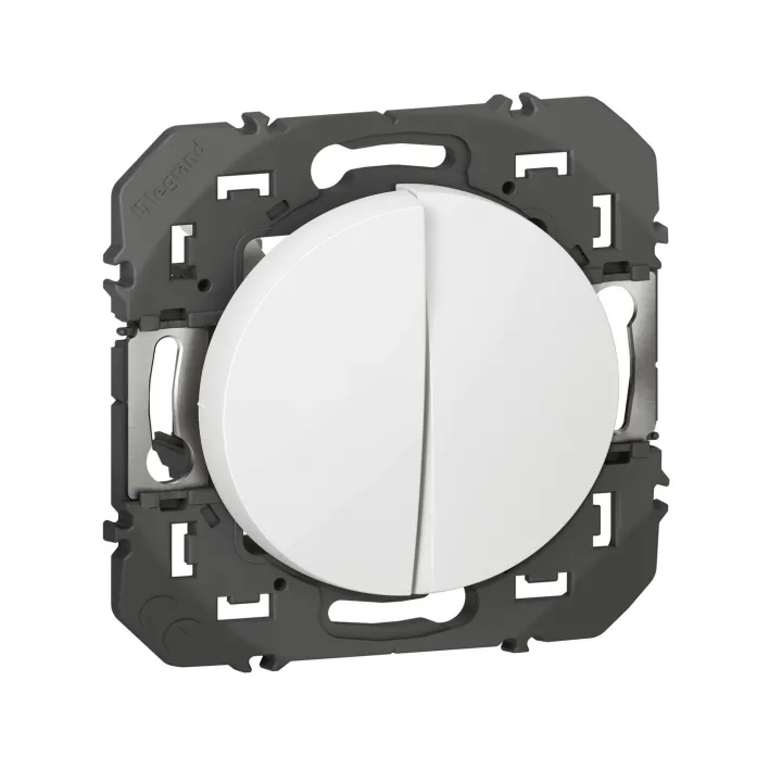 Poussoir Double Dooxie 6A 250V~ Finition Blanc