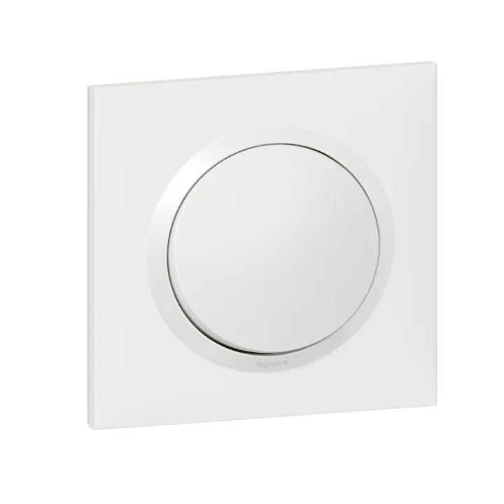 Poussoir Dooxie One 6A 250V~ Avec Plaque Carrée Blanche Et Griffes