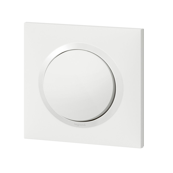 Poussoir Dooxie One 6A 250V~ Avec Plaque Carrée Blanche Et Griffes