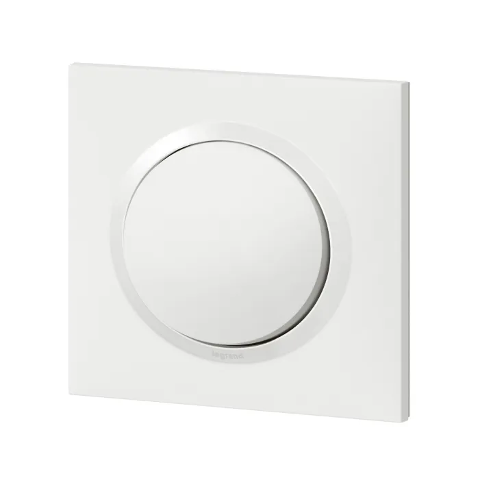 Poussoir Dooxie One 6A 250V~ Avec Plaque Carrée Blanche Et Griffes