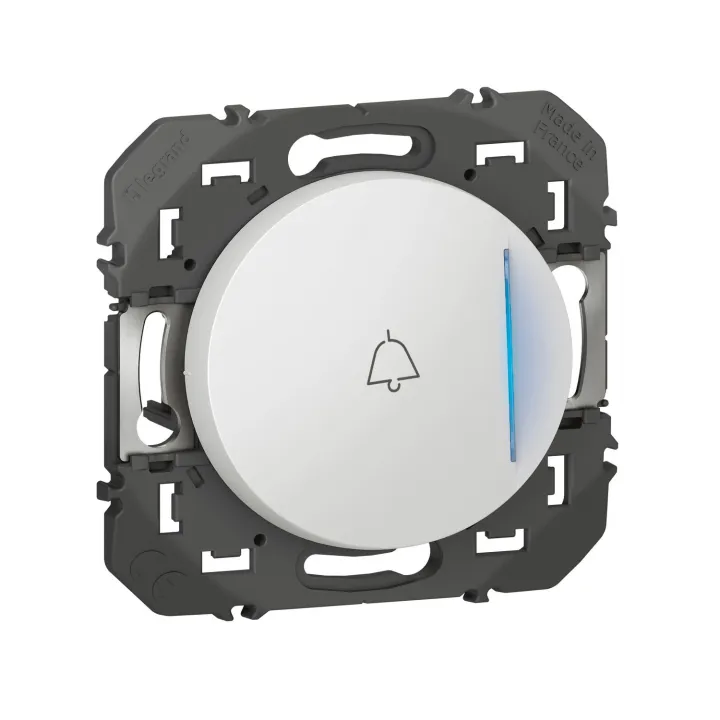 Poussoir Simple Voyant Lumineux Marquage Sonnette Dooxie 6A 250V~ Finition Blanc