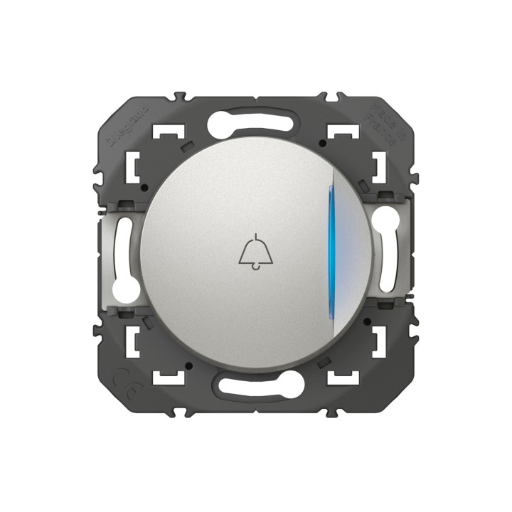 Poussoir Avec Voyant Lumineux Marquage Sonnette Dooxie 6A 250V~ Finition Alu