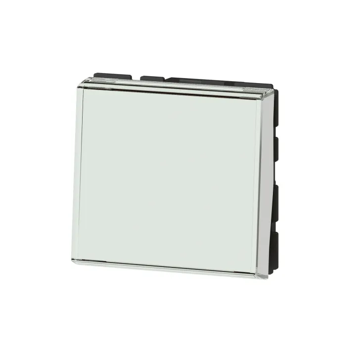 Poussoir/Inv Porte-Étiq Mosaic Easy-Led 6A 250V~ 2 Mod Blanc Antimic