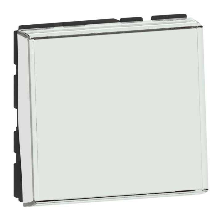Poussoir/Inv Porte-Étiq Mosaic Easy-Led 6A 250V~ 2 Mod Blanc Antimic