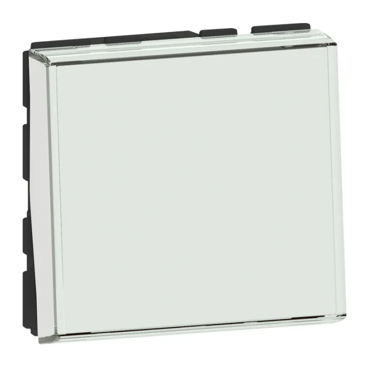 Poussoir/Inv Porte-Étiq Mosaic Easy-Led 6A 250V~ 2 Mod Blanc Antimic