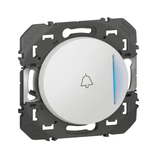 Poussoir Lumineux Avec Marquage Sonnette Dooxie À Équiper D'Un Voyant - Blanc