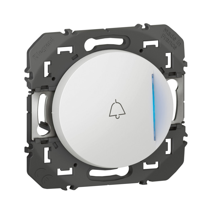 Poussoir Lumineux Avec Marquage Sonnette Dooxie À Équiper D'Un Voyant - Blanc