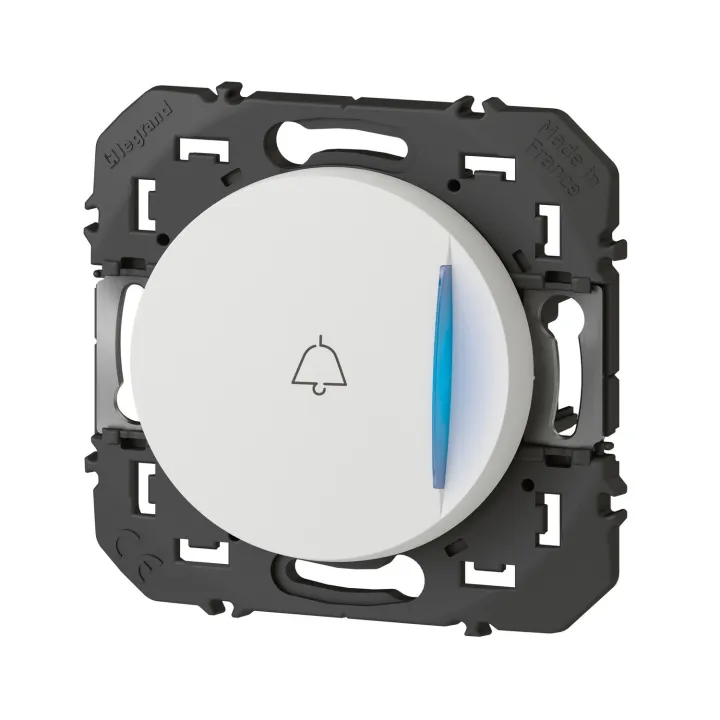 Poussoir Lumineux Avec Marquage Sonnette Dooxie À Équiper D'Un Voyant - Blanc
