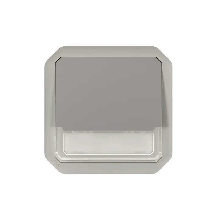 Poussoir No-Nf Lumineux Porte-Étiquette Plexo Composable Gris