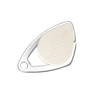 Badge Électronique Mifare - Insert Inox Gravé - Ivoire