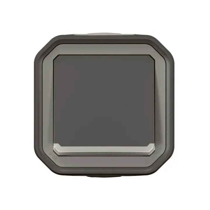 Poussoir No Lumineux Plexo Complet Saillie Anthracite