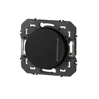 Poussoir Simple Avec Voyant Lumineux Dooxie 6A 250V~ - Noir